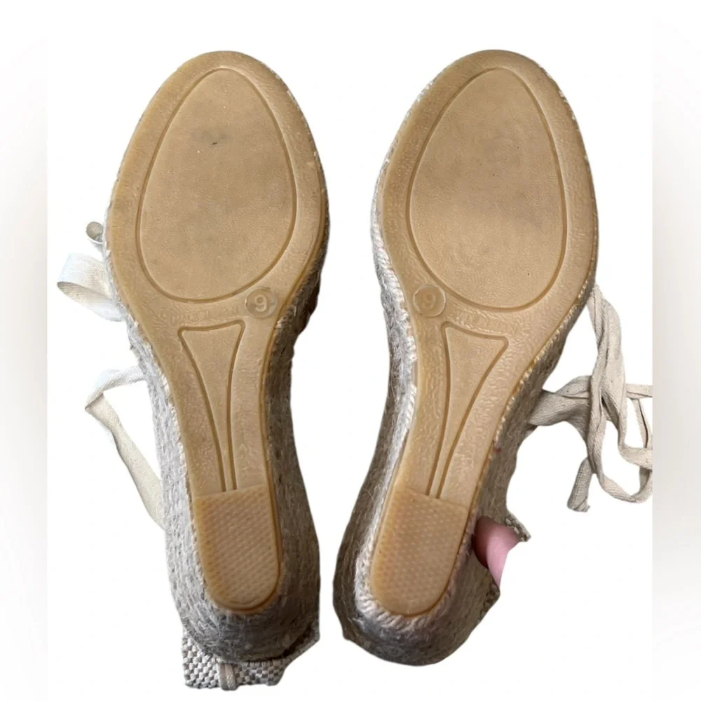 Picon tan taupe suede lace up espadrille wedges Made in Spain